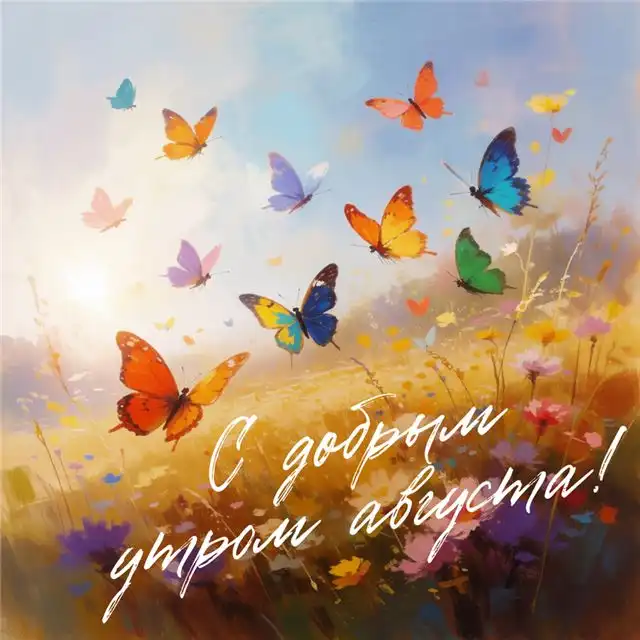Августовские открытки с пожеланиями доброго утра и тёплого настроения