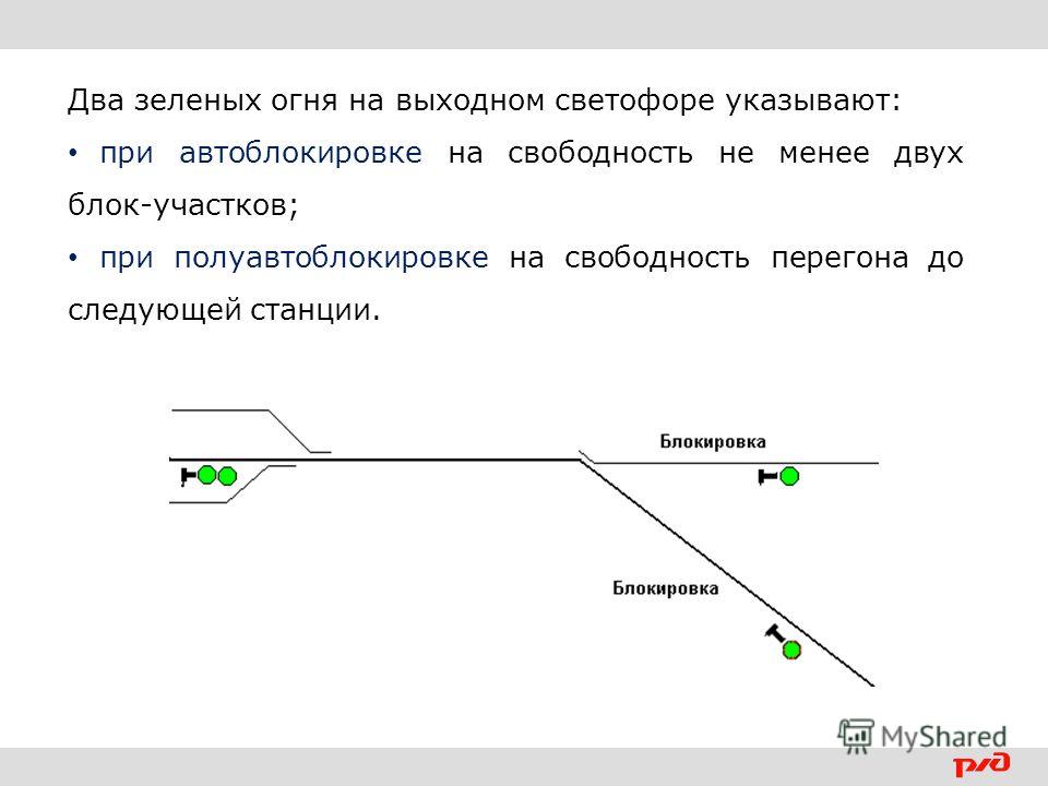 Схема включения огней входного светофора при центральном питании